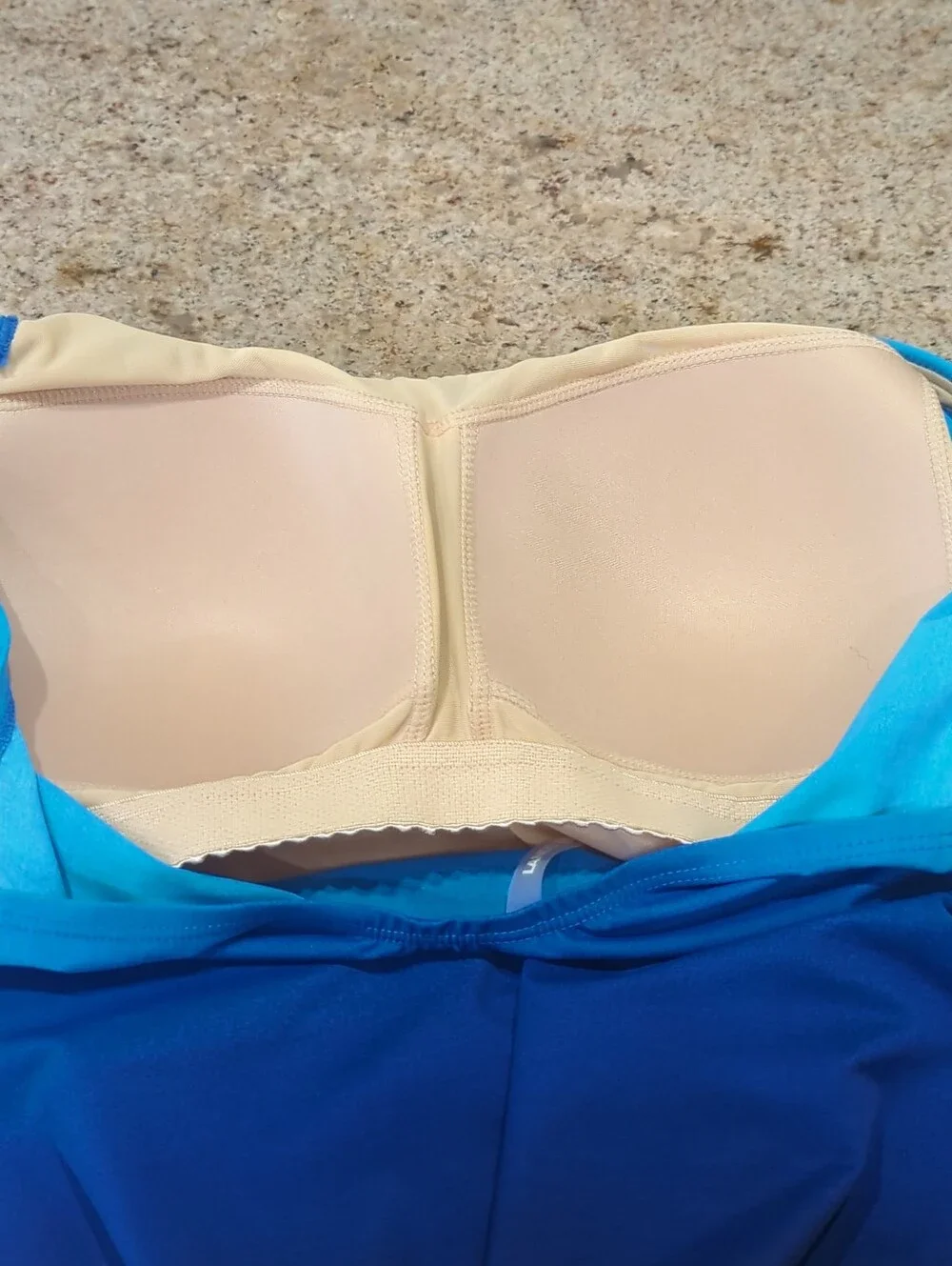 Lands End Woman Sz 8D Ombre One Piece Rushed Waist Swim Suit